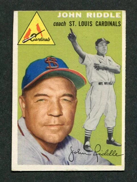 1954 Topps #147 Johnny Riddle St. Louis Cardinals Coach Baseball Card