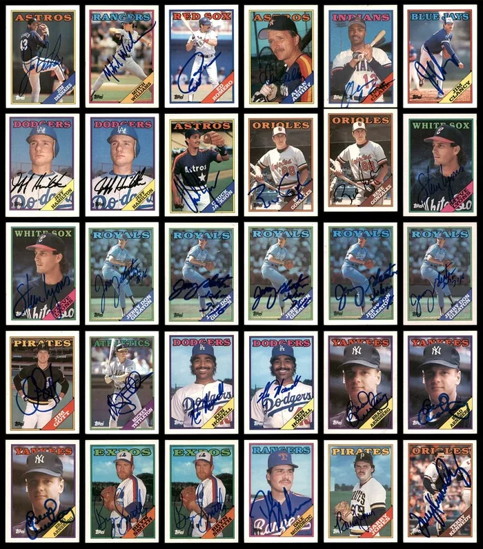 1988 Topps Baseball Autographed Cards Lot Of 112 SKU #185552