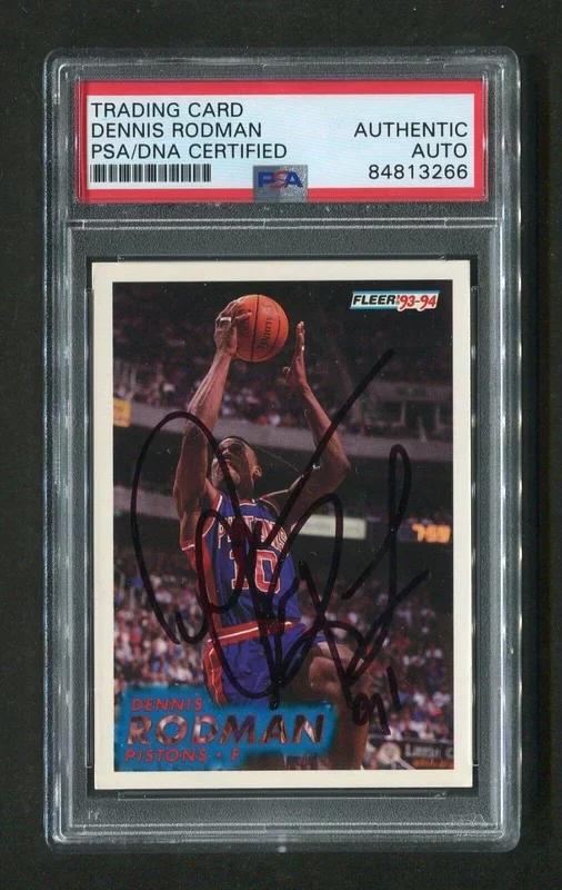 1993 Dennis Rodman PSA/DNA Authentic Autograph Fleer Signed Basketball Card