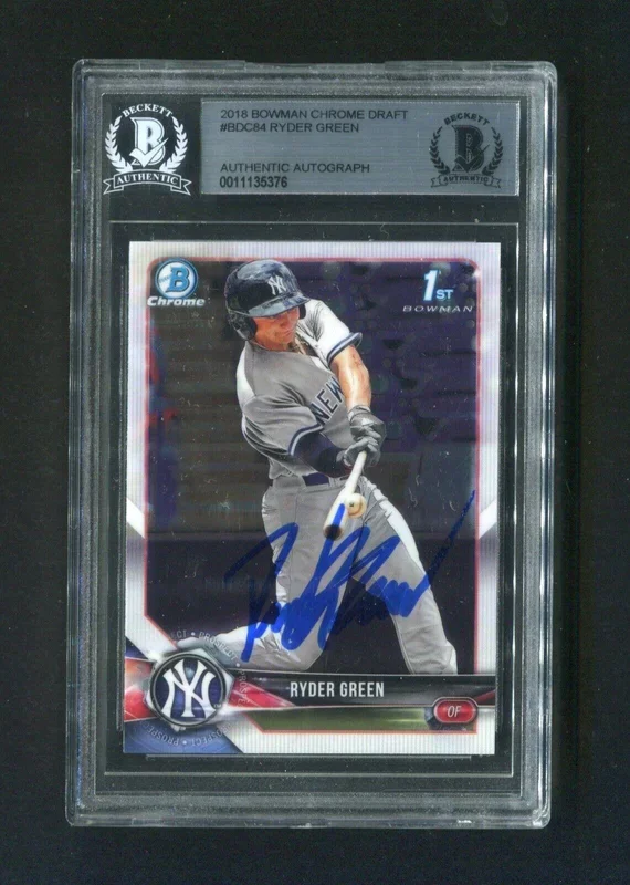 2018 Bowman Chrome Draft Ryder Green #BDC84 BGS Signed Rookie Baseball Card
