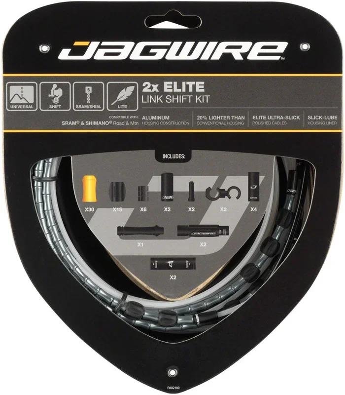 2x Elite Link Shift Cable Kit SRAM/Shimano Polished Ultra-Slick Cables