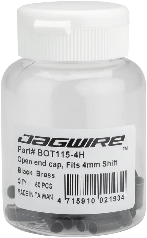 4mm Open Brass End Cap Bottle of 50 Black