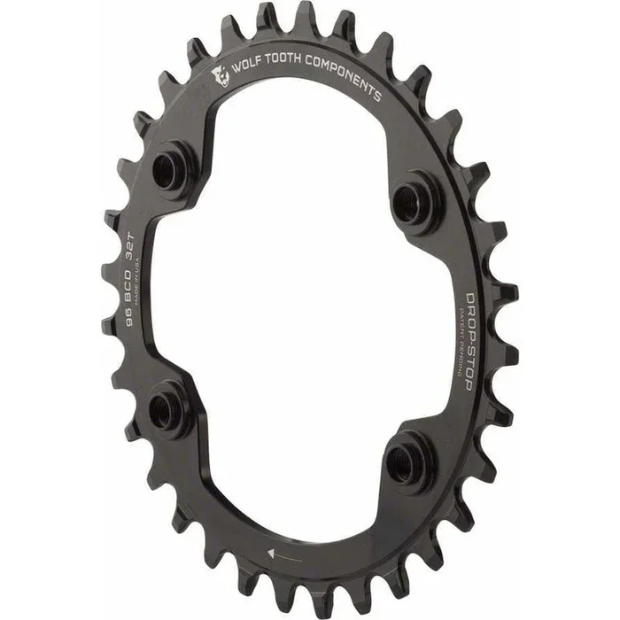 96 BCD Chainring – 32t, 96 Asymmetric BCD, 4-Bolt, Drop-Stop, For Shimano XTR M9000 and M9020 Cranks, Black