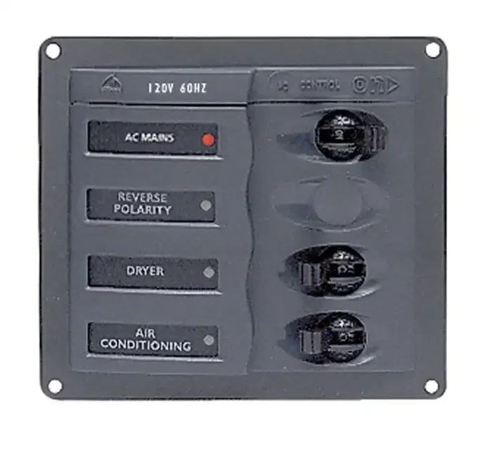 AC Circuit Breaker Panel without Meters – RV 2W 240V 50Hz – Black