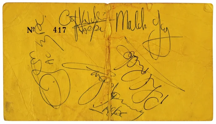AC/DC Angus, Malcolm, Scott, Rudd & Williams Signed 3.25×6 1978 Ticket Pass JSA