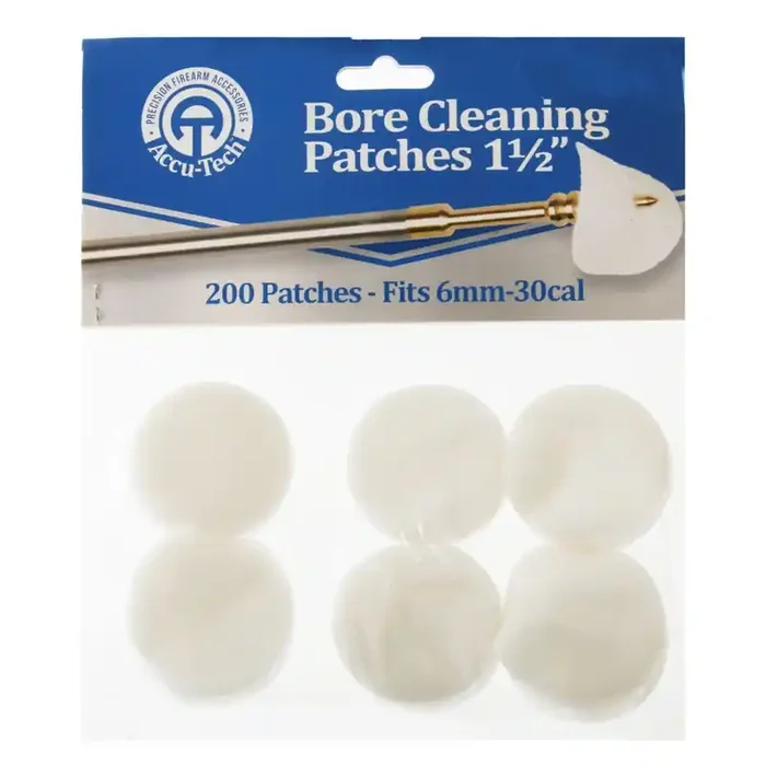 Accu-Tech Bore Cleaning Patches 1 1/2in – Fits 6mm – .30 cal