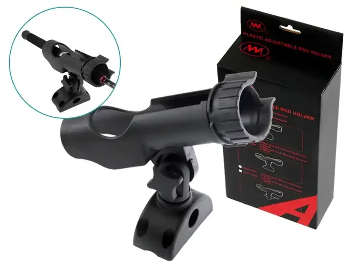 Adjustable Plastic Rod Holder Black