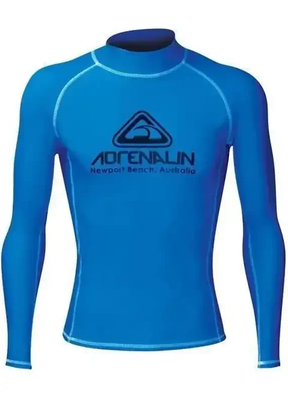 Adrenalin Hi-Vis Mens Long Sleeve Rash Vest Blue 2XL