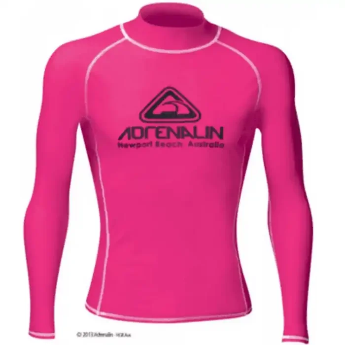 Adrenalin Hi-Vis Mens Long Sleeve Rash Vest Pink XL