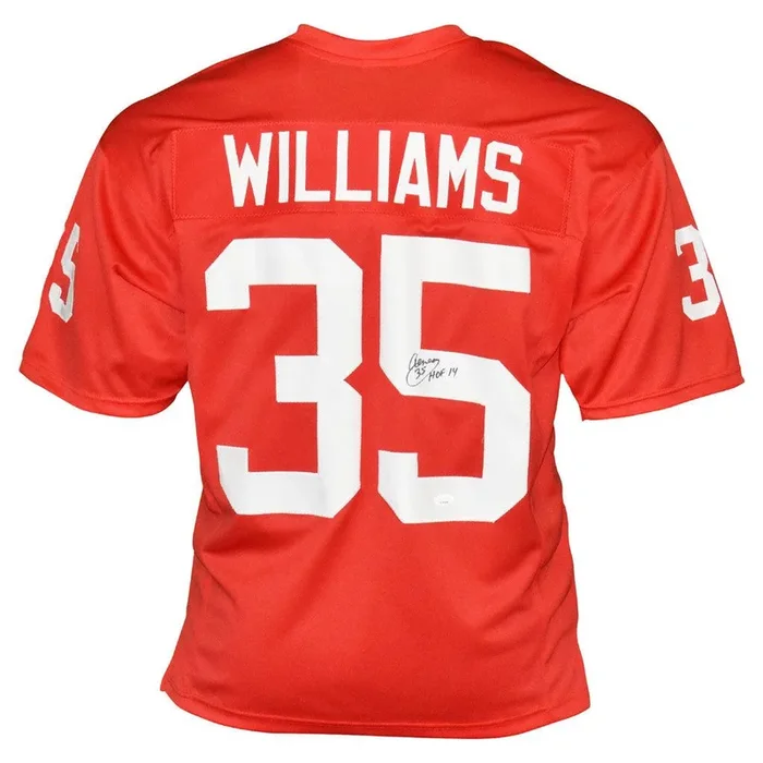 Aeneas Williams Signed HOF 14 Inscription Arizona Red Throwback Football Jersey (JSA)