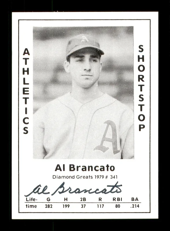 Al Brancato Autographed 1979 Diamond Greats Card #341 Philadelphia A’s SKU #171373