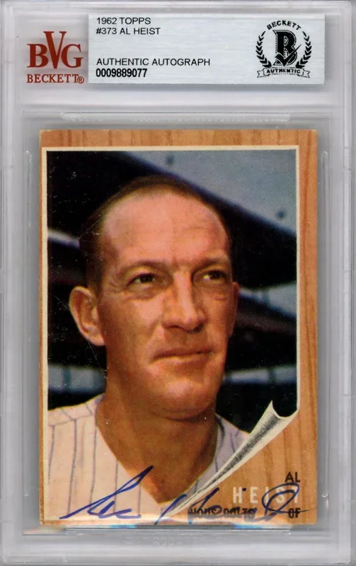 Al Heist Autographed 1962 Topps Card #373 Houston Colt .45’s Beckett BAS #9889077