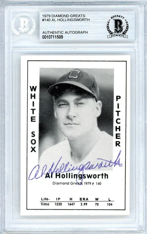 Al Hollingsworth Autographed 1979 Diamond Greats Card #140 Chicago White Sox Beckett BAS #10711589