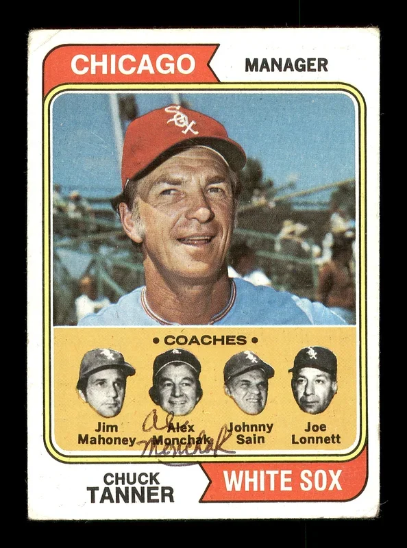 Alex “Al” Monchak Autographed 1974 Topps Card #221 Chicago White Sox Coach SKU #167115