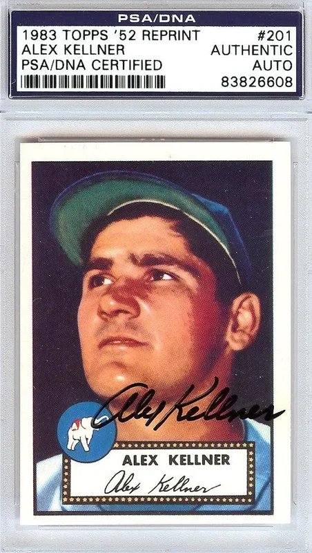 Alex Kellner Autographed 1952 Topps Reprint Card #201 Philadelphia A’s PSA/DNA #83826608
