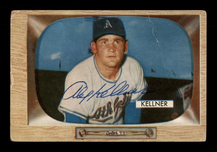 Alex Kellner Autographed 1955 Bowman Card #53 Kansas City A’s SKU #187845