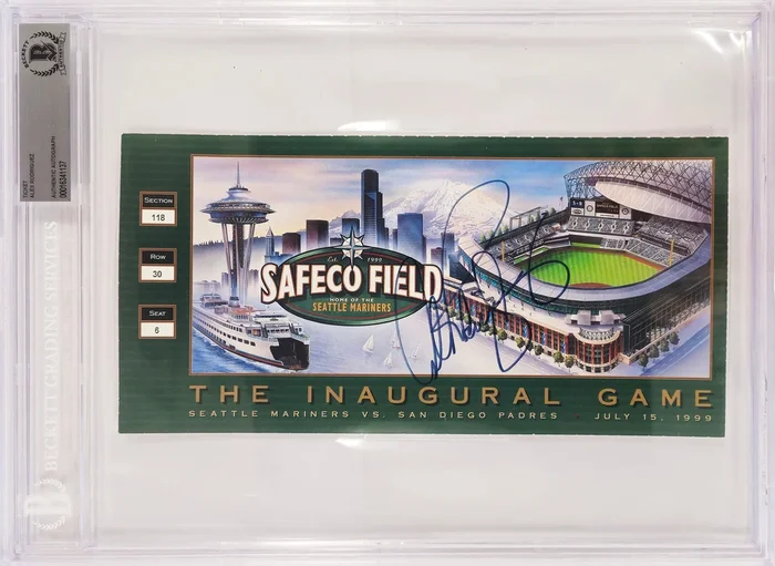 Alex Rodriguez Autographed July 15th, 1999 Ticket Seattle Mariners First Game in Safeco Field Beckett BAS #16341137