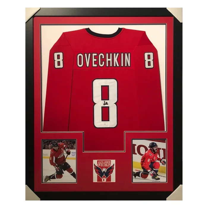 Alexander Ovechkin Signed Washington Framed Vertical Layout Pro Edition Red Jersey (JSA)