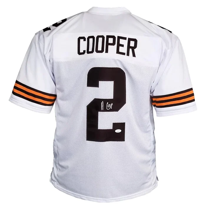 Amari Cooper Signed Cleveland White Football Jersey (JSA)