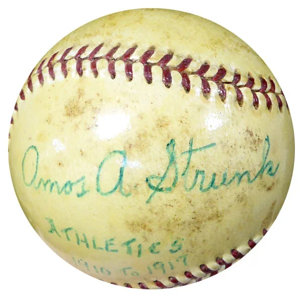 Amos Strunk Autographed Official AL Harridge Baseball Philadelphia Oakland A’s “Athletics 1910-1917” Vintage Beckett BAS #B26660
