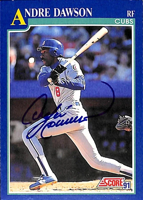 Andre Dawson Signed 1991 Score #445/Topps #640/Ud #454 Triple Card Pack (AIV)