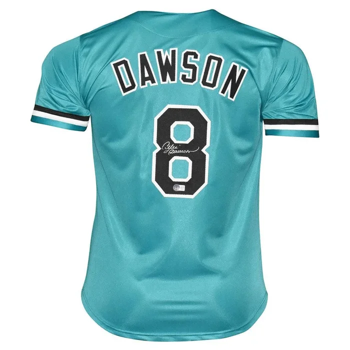 Andre Dawson Signed Florida Teal Baseball Jersey (Beckett)