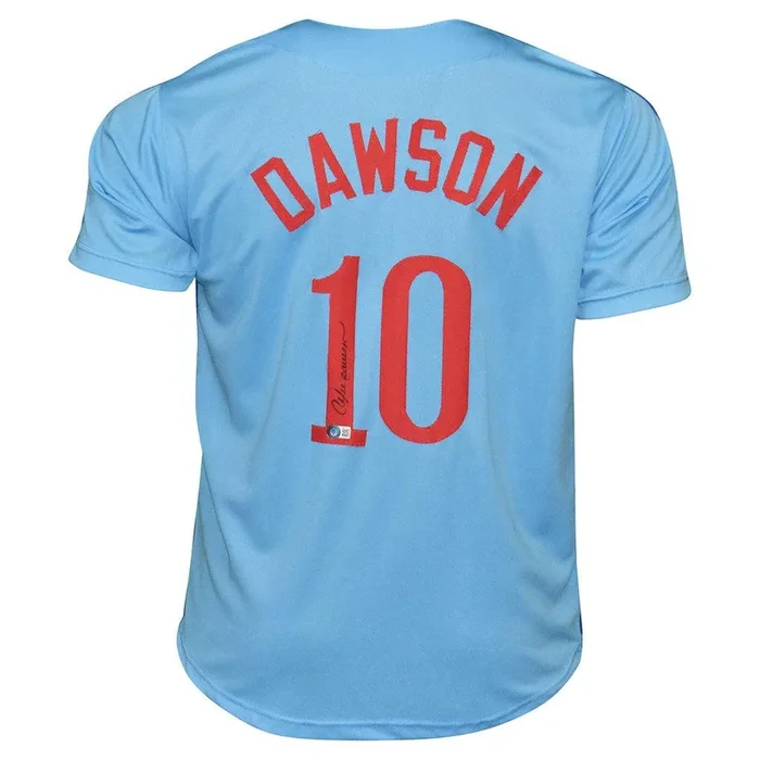 Andre Dawson Signed Montreal Light Blue Baseball Jersey (Beckett)