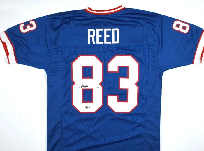 Andre Reed Autographed Blue Pro Style Jersey – Beckett W Hologram *Black