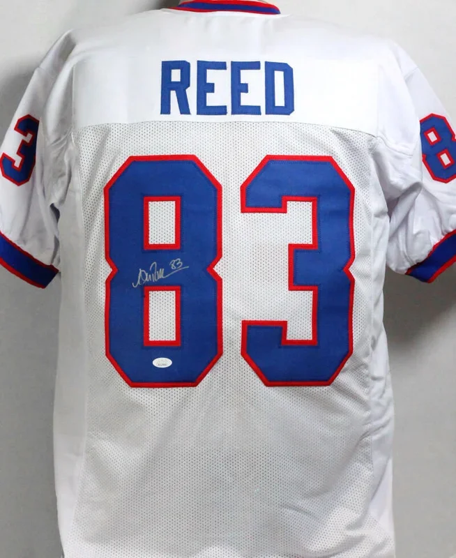 Andre Reed Autographed White Pro Style Jersey – JSA Witnessed *Silver