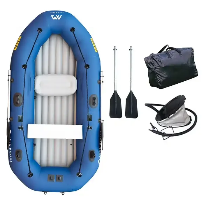 Aqua Marina Classic Sports 4-Person Inflatable Fishing Boat with Electric Motor Mount 9ft 10in