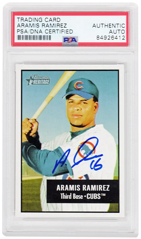 Aramis Ramirez Signed Chicago Cubs 2003 Bowman Heritage Baseball Card #87 – (PSA Encapsulated)