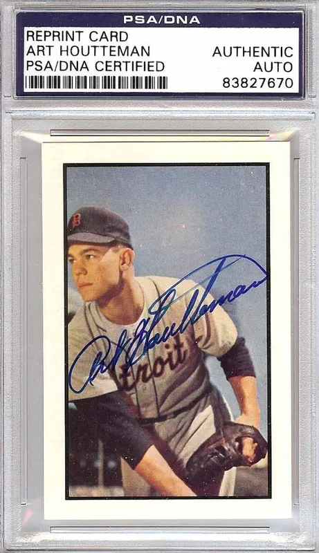 Art Houtteman Autographed 1953 Bowman Reprint Card #4 Detroit Tigers PSA/DNA #83827670