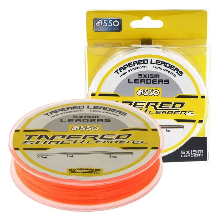 ASSO Tapered Shockleader Orange 5x15m 15-50lb