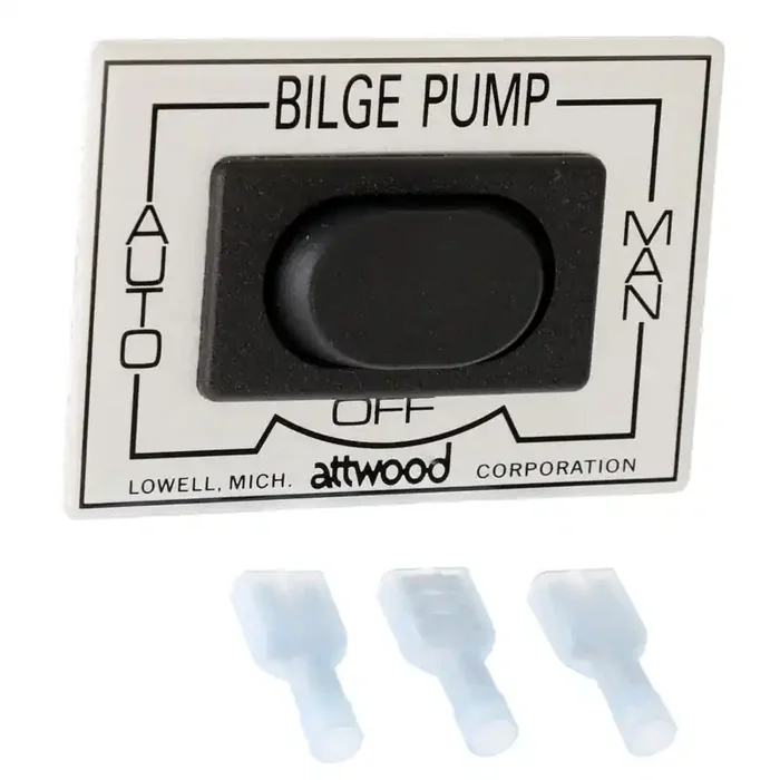 Attwood 3-Way Bilge Pump Switch Panel with Connectors
