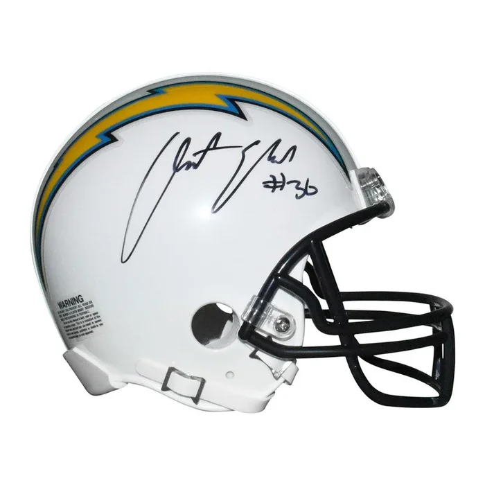 Austin Ekeler Signed Los Angeles Chargers Mini Replica White Football Helmet (PSA)