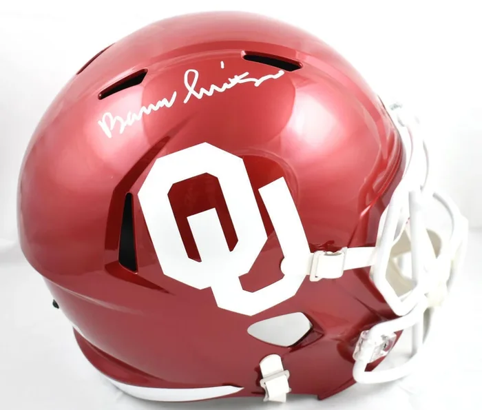 Barry Switzer Autographed Oklahoma Sooners F/S Speed Helmet – Beckett W Hologram