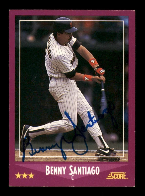 Benito Santiago Autographed 1988 Score Card #25 San Diego Padres SKU #213566