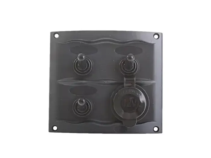 BEP Marine 900-3WPS 3-Way Switch Panel with Waterproof Socket