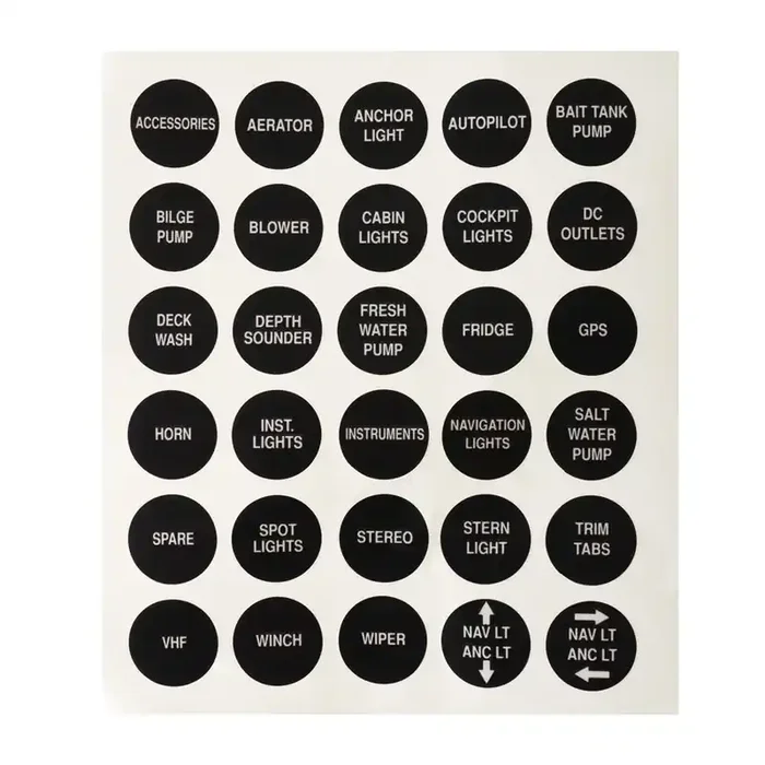 BEP Micro Series Switch Panel Label Set