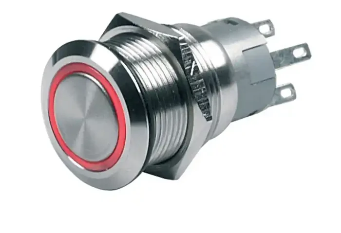 BEP Momentary On/Off Push Button Switch with Red LED Ring 12v