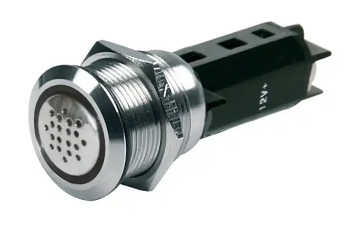 BEP Stainless Buzzer and Warning Light Red 12v