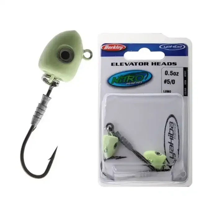 Berkley Nitro Elevator Jig Heads 5/0 1/2oz 14g Lumo Qty 2
