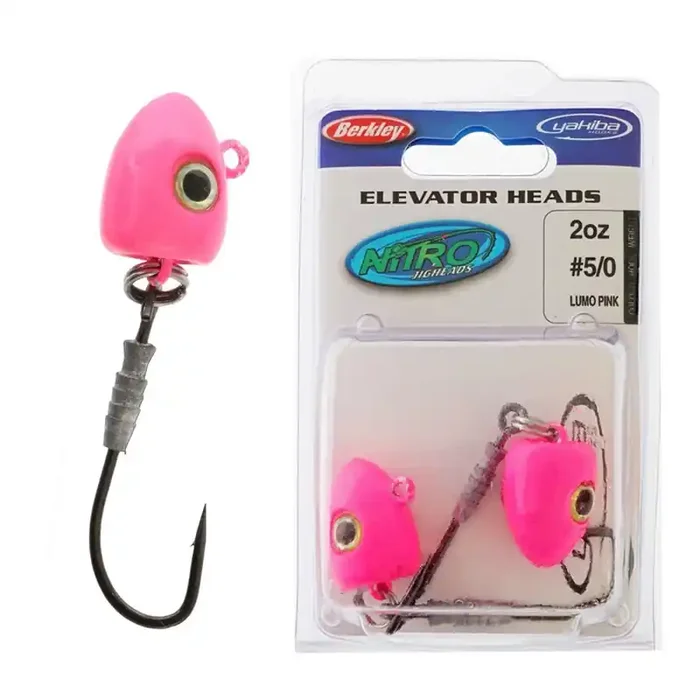 Berkley Nitro Elevator Jig Heads 5/0 4oz 112g Lumo Pink Qty 2
