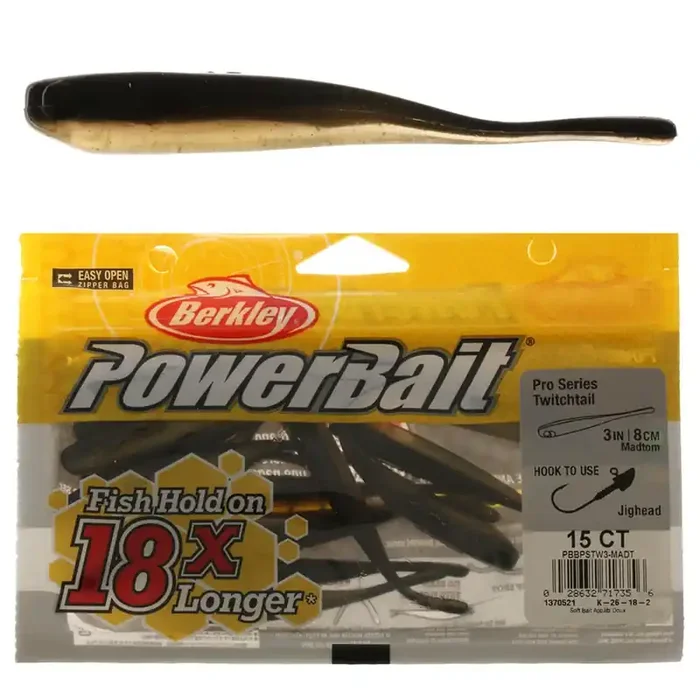 Berkley PowerBait Pro Twitchtail Minnow Soft Bait 8cm Madtom