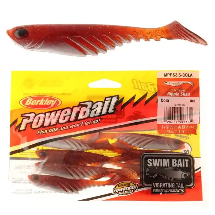 Berkley Powerbait Ripple Shad Soft Bait 8.89cm Cola Qty 8
