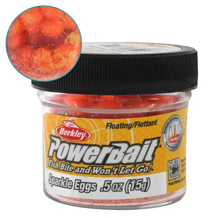 Berkley PowerBait Sparkle Eggs Soft Bait Fluorescent Orange