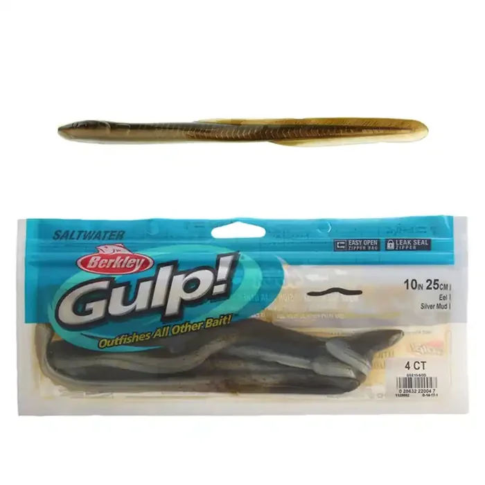 Berkley Saltwater Eel Soft Bait 10in/25cm Silver Mud