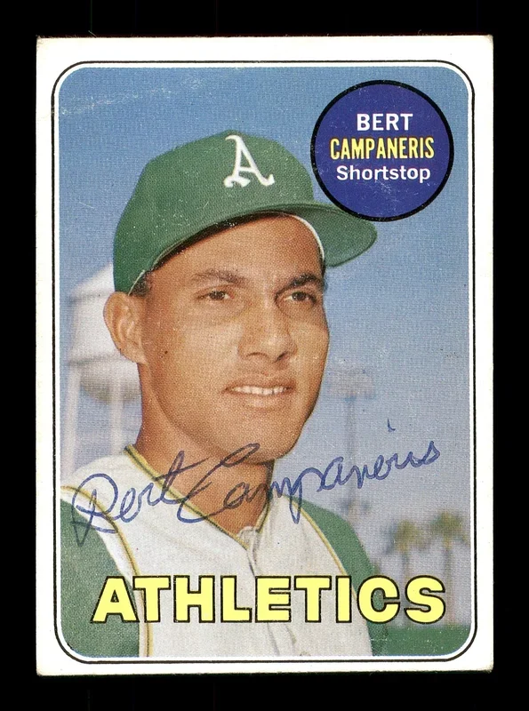 Bert Campaneris Autographed 1969 Topps Card #495 Oakland A’s SKU #171096