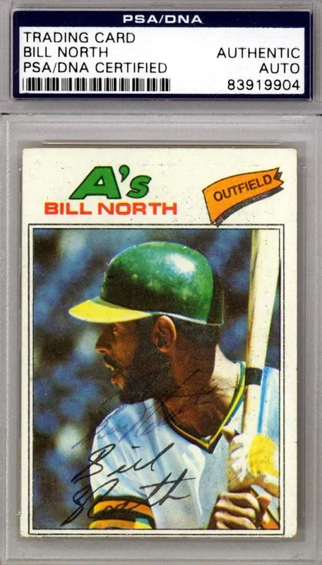 Bill North Autographed 1977 Topps Card #551 Oakland A’s PSA/DNA #83919904