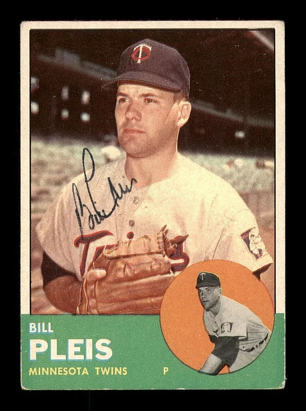 Bill Pleis Autographed 1963 Topps Card #293 Minnesota Twins SKU #183011